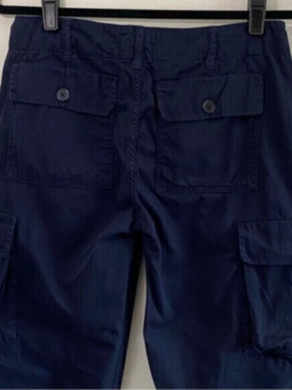 FRAME Denim Utility Cargo Flat Front Pants 26 Navy Blue Cotton Straight Leg $278 - Picture 7 of 10